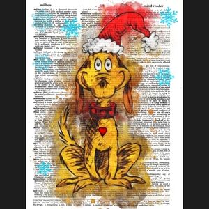 Max The Grinch Dictionary Art Print Christmas